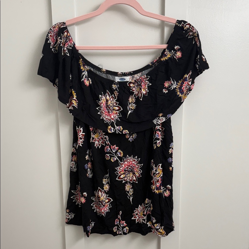 NWOT Old Navy Black Floral Blouse